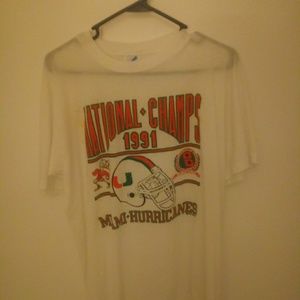 1991 single stitch Miami Hurricanes t-shirt